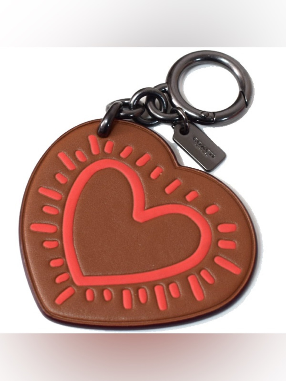 Coach 1941 x Keith Haring Heart Shaped Keychain NWOT